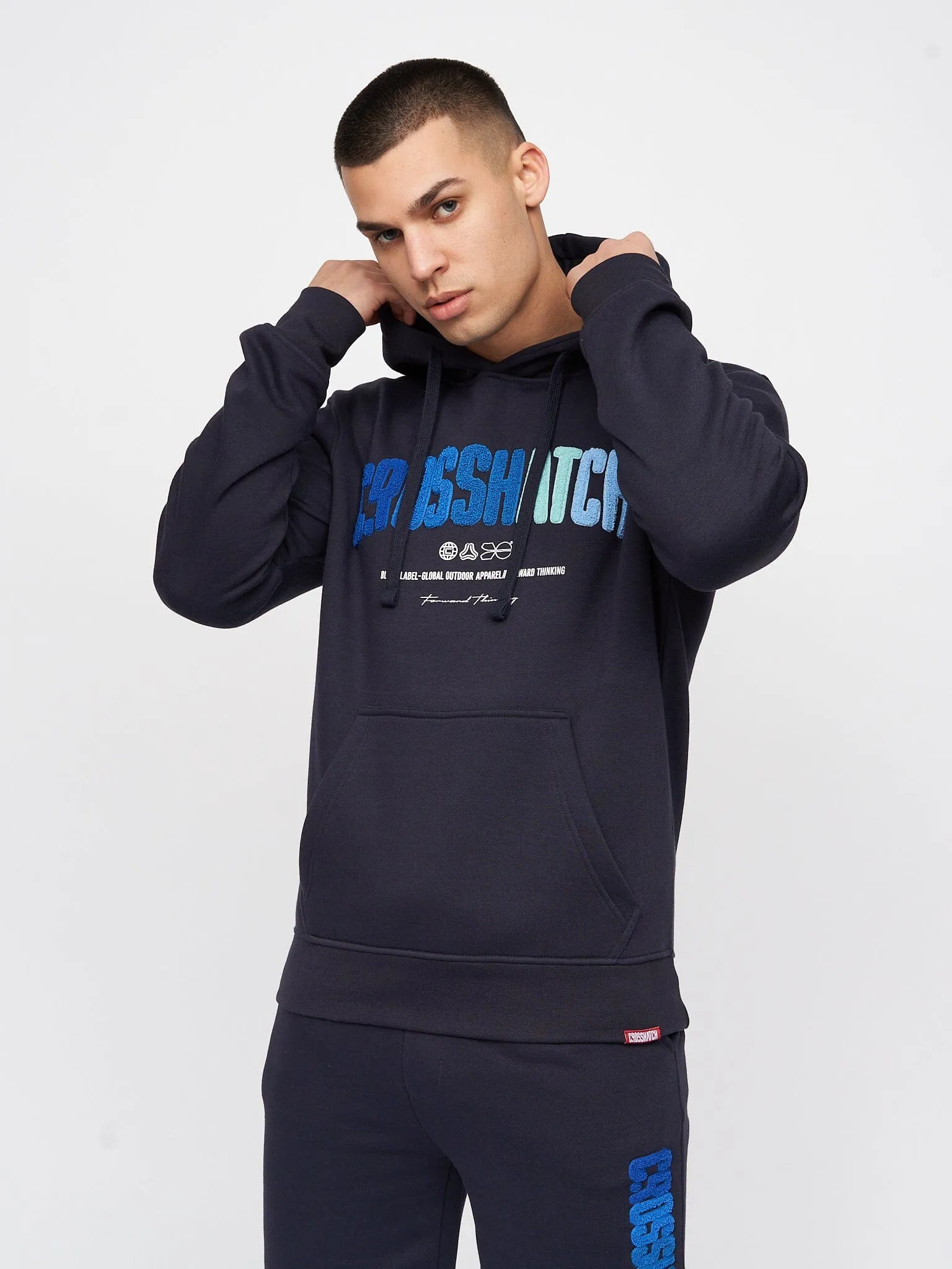 Flocked Hoodie Navy sold by Brand Corner product image thumbnail 5
