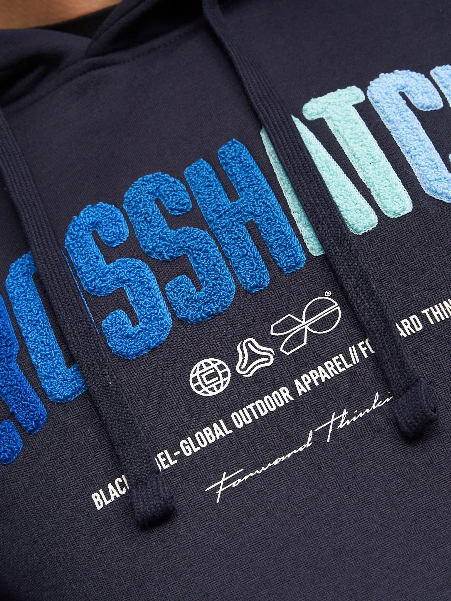 Flocked Hoodie Navy sold by Brand Corner product image thumbnail 3