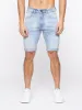 Tonwin Embossed Denim Shorts Light Wash sold by Brand Corner