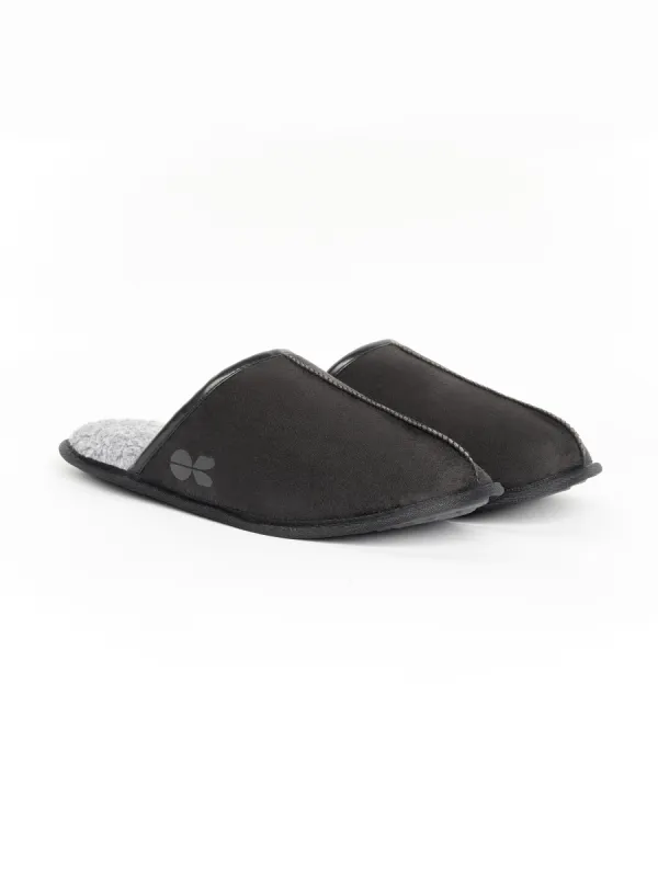 Mens Tinuviel Fur Slipper Mule Black/Black made by Brand Corner