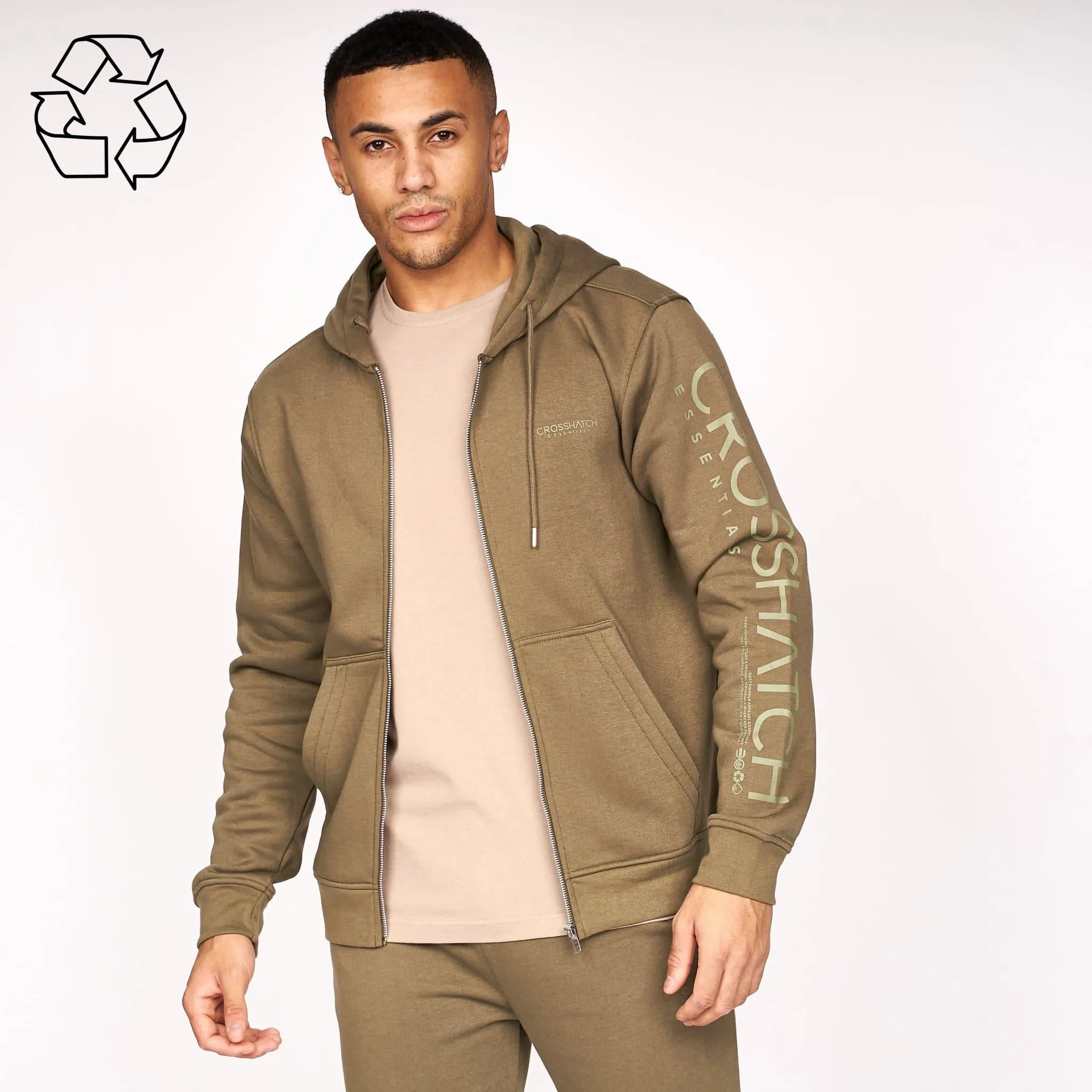 Crosshatch Mens Hoodsmore Zip Thru Hoodie Olive sold by Brand Corner product image thumbnail 3