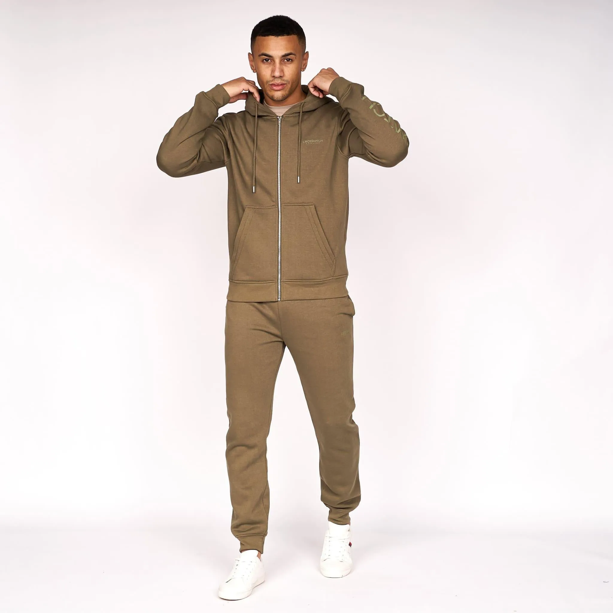 Crosshatch Mens Hoodsmore Zip Thru Hoodie Olive sold by Brand Corner product image thumbnail 2