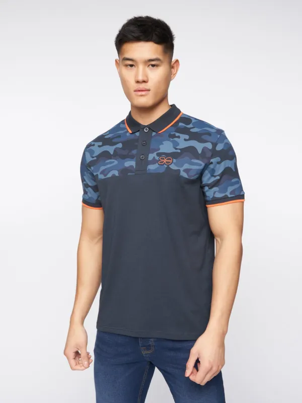 Brightling Camo Polo Navy made by Brand Corner
