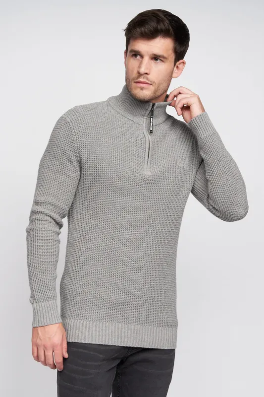 Firegards 1/4 Zip Knit Grey Marl sold by Brand Corner