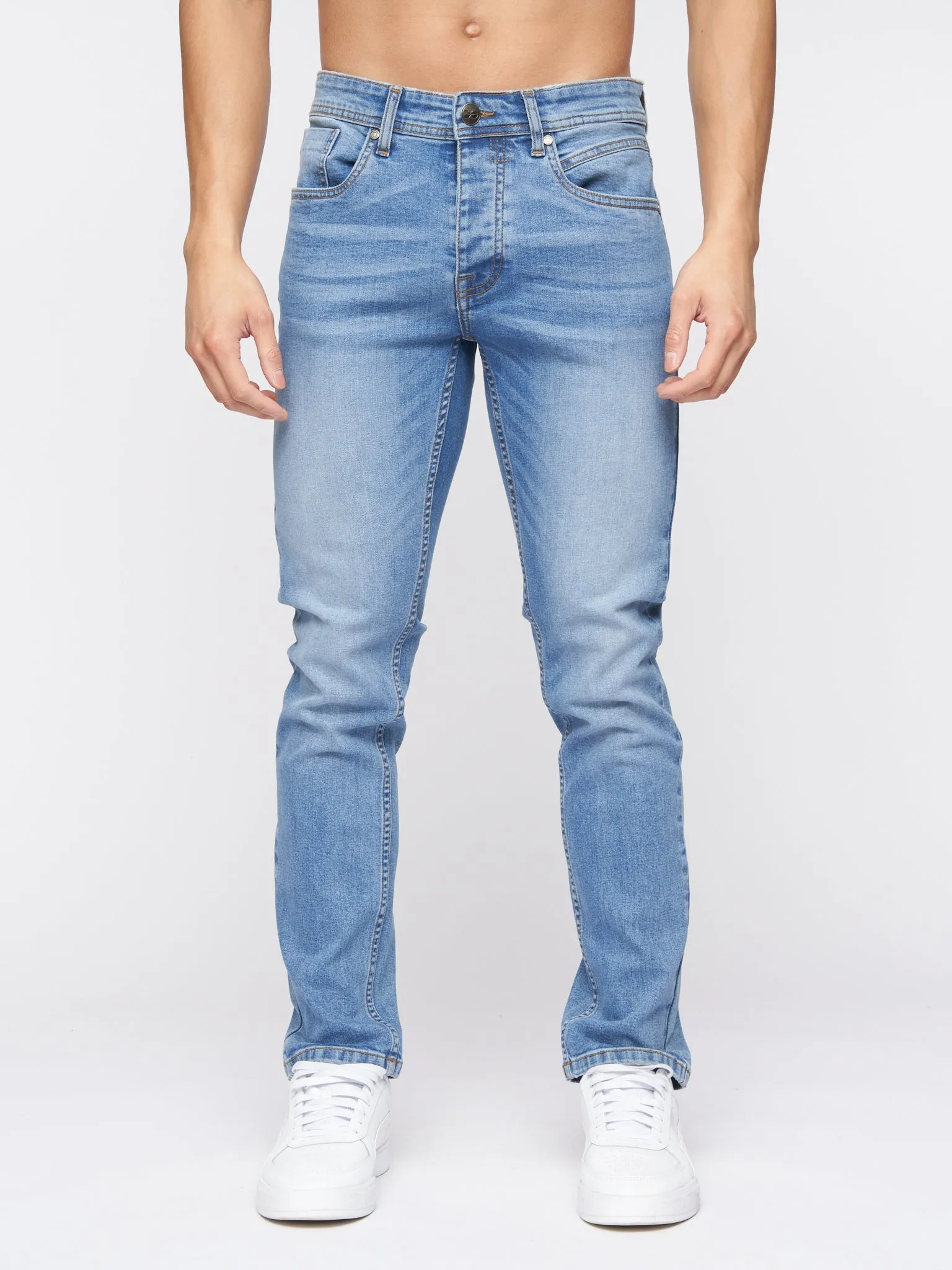 Crosshatch Mens Malcolm Slim Fit Jeans Light Wash sold by Brand Corner