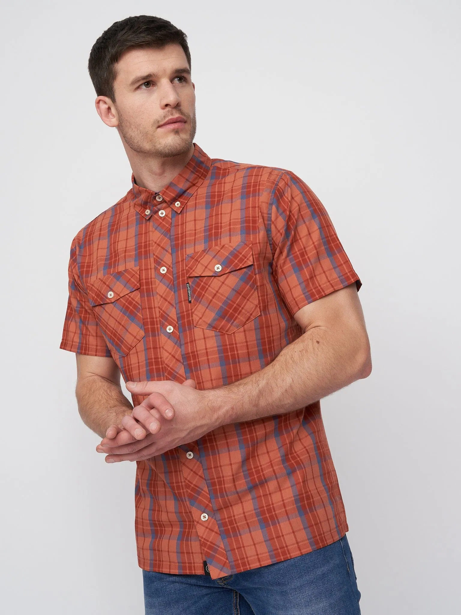 Femington Short Sleeve Shirt Red Check sold by Brand Corner product image thumbnail 5
