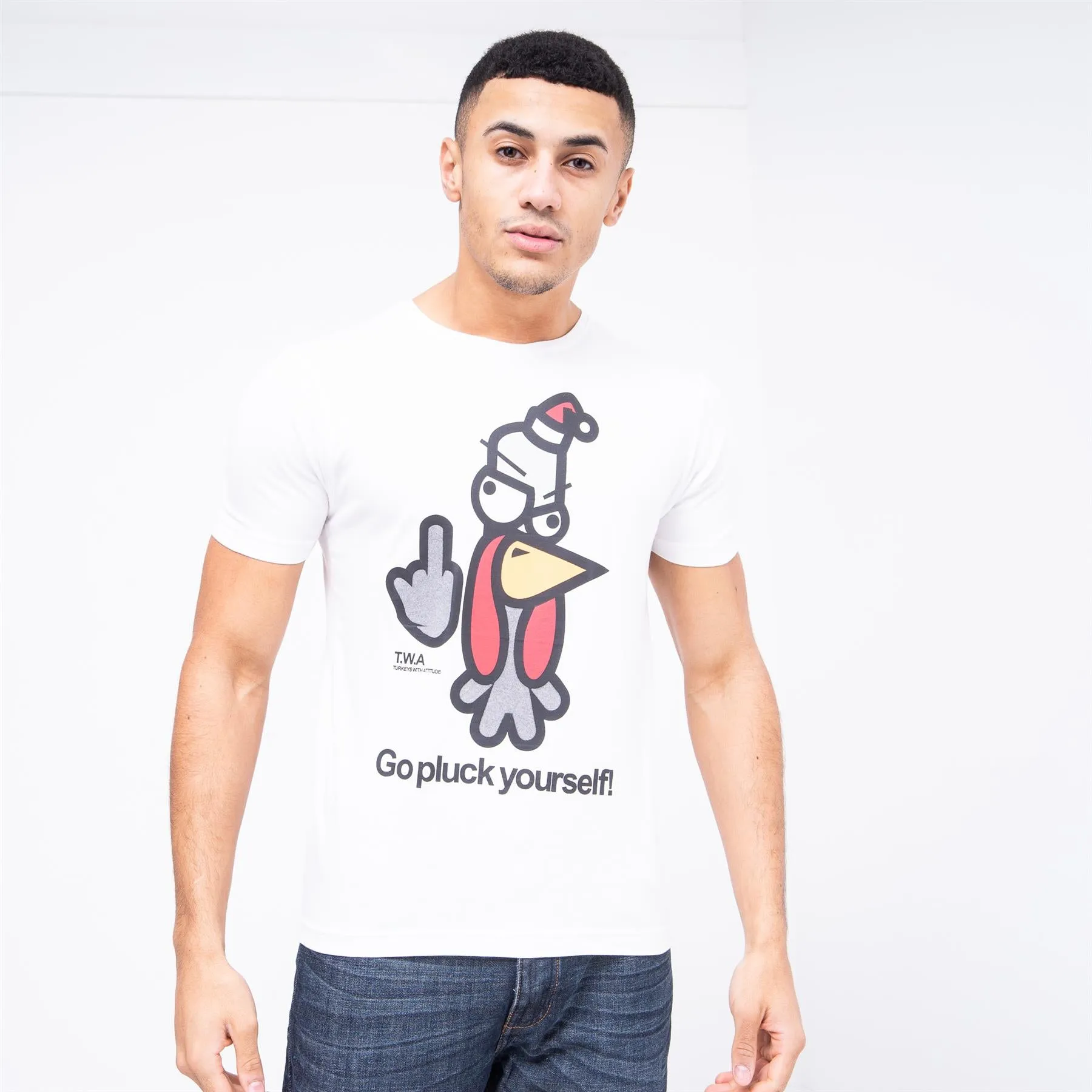 Men's Bad Turkey Xmas T-Shirt White sold by Brand Corner