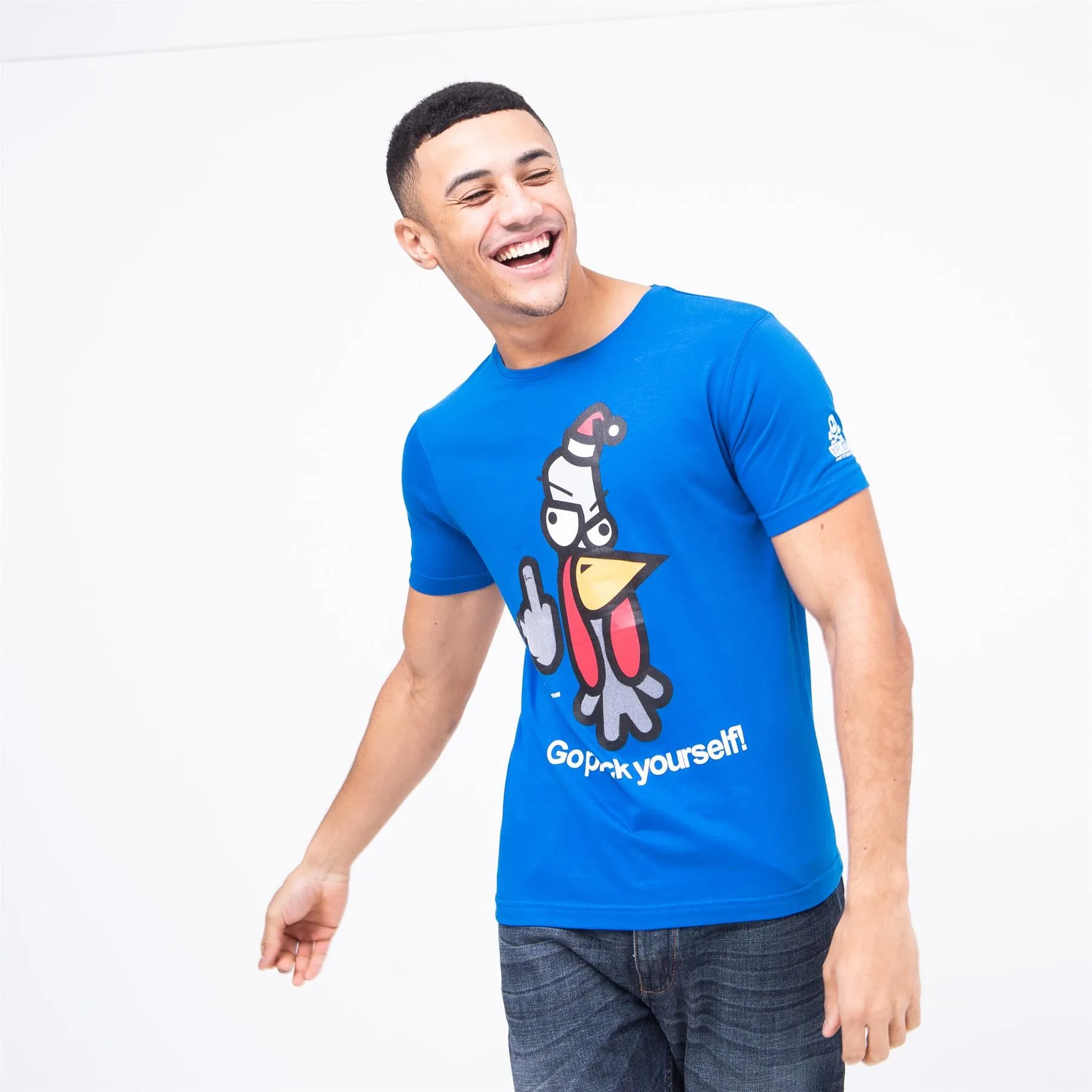 Men's Bad Turkey Xmas T-Shirt Deep Azure sold by Brand Corner