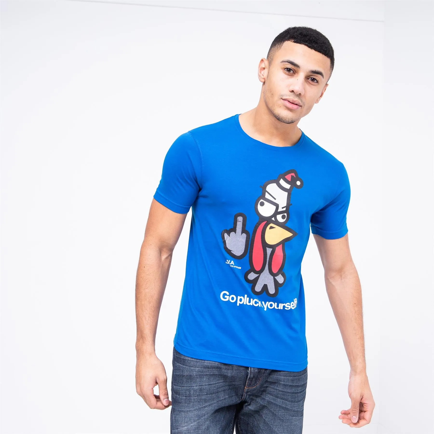 Men's Bad Turkey Xmas T-Shirt Deep Azure sold by Brand Corner product image thumbnail 4