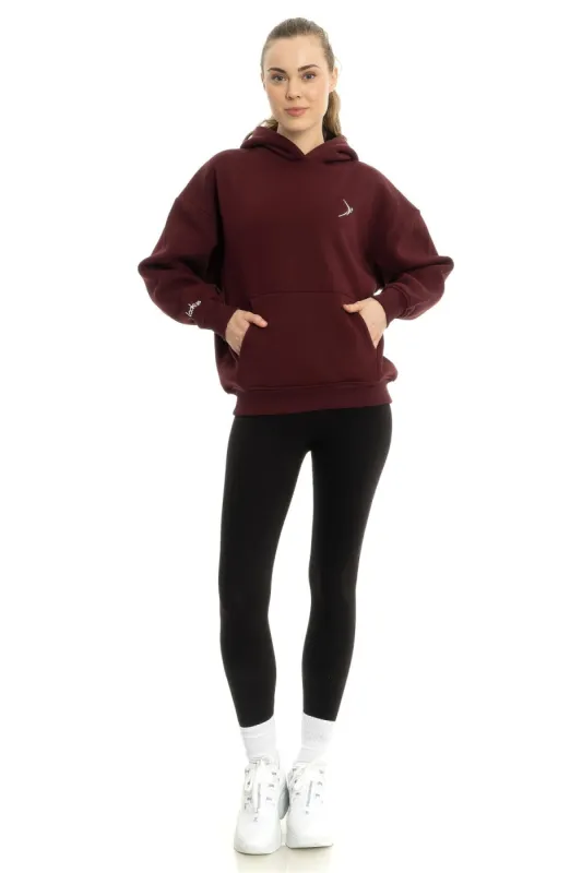 Womens Liliya Oversize Hoodie Burgundy sold by Brand Corner