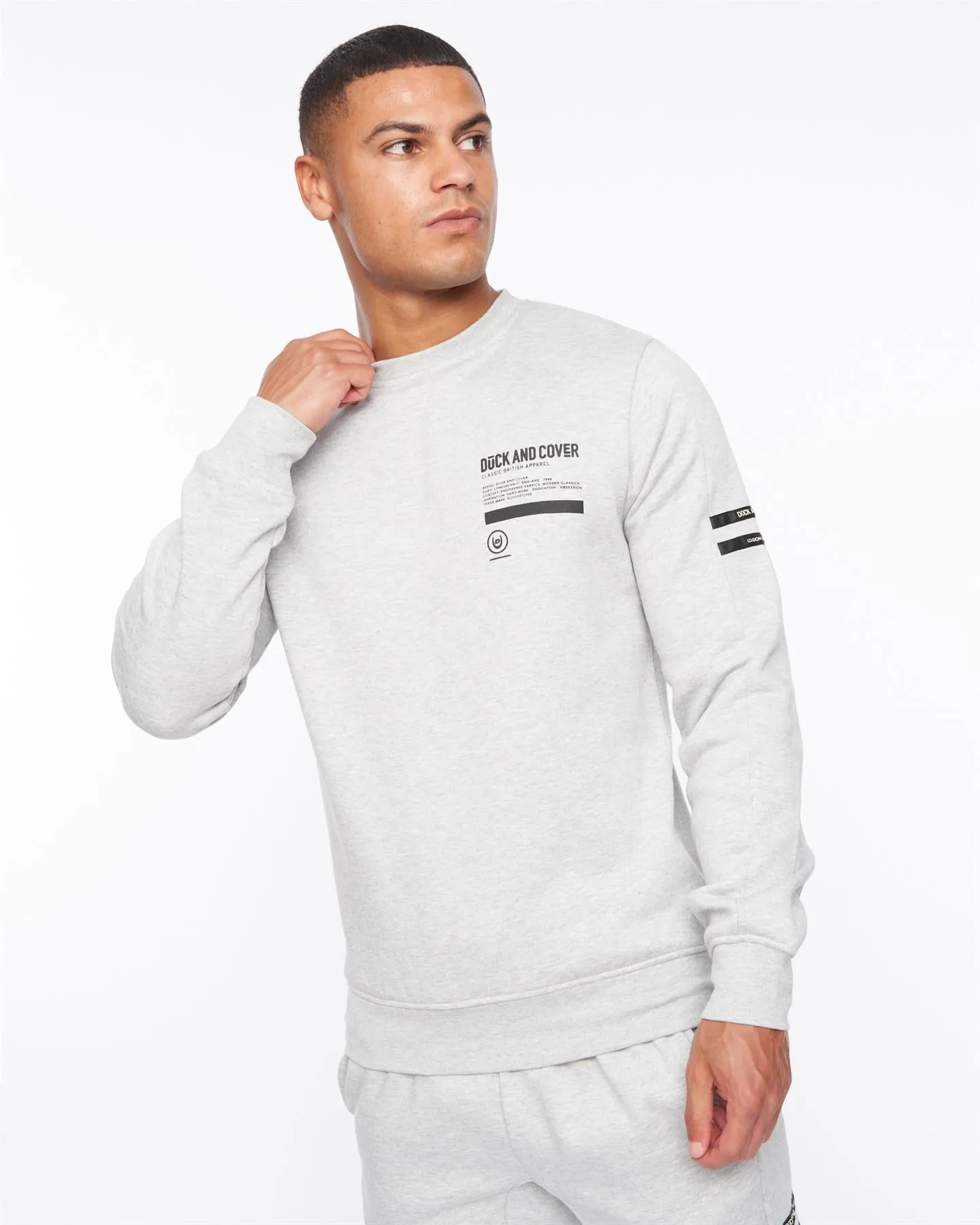 Mens Jennerkins Crew Sweat Grey Marl sold by Brand Corner product image thumbnail 3