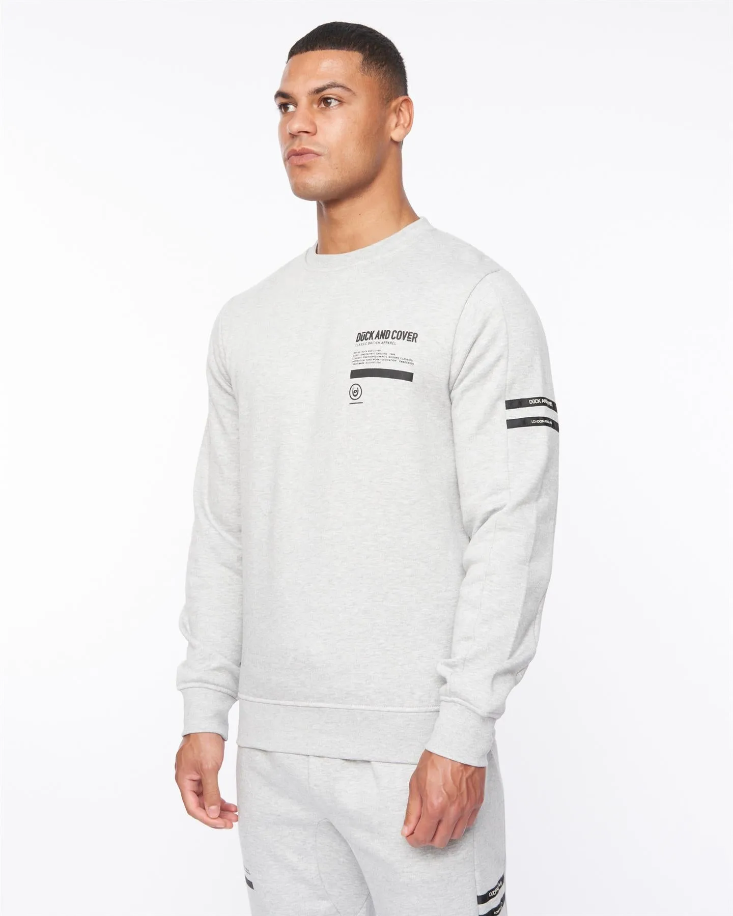 Mens Jennerkins Crew Sweat Grey Marl sold by Brand Corner product image thumbnail 2