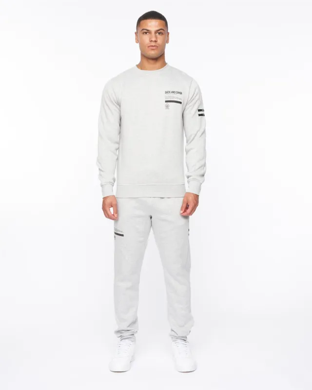Mens Jennerkins Crew Sweat & Joggers Set Grey Marl made by Brand Corner