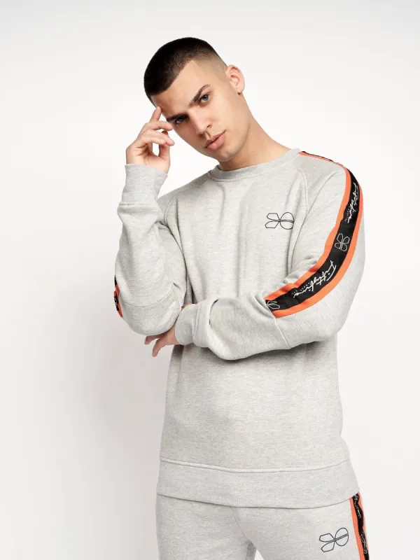 Mens Grassmeere Crew Sweat Grey Marl made by Brand Corner