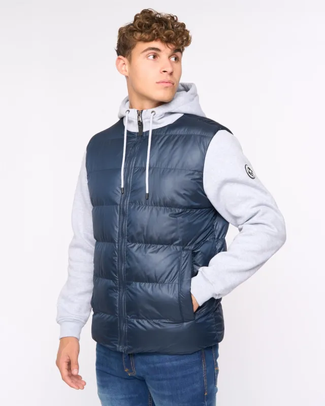 Mens Brookes Jersey Puffer Jacket Navy sold by Brand Corner