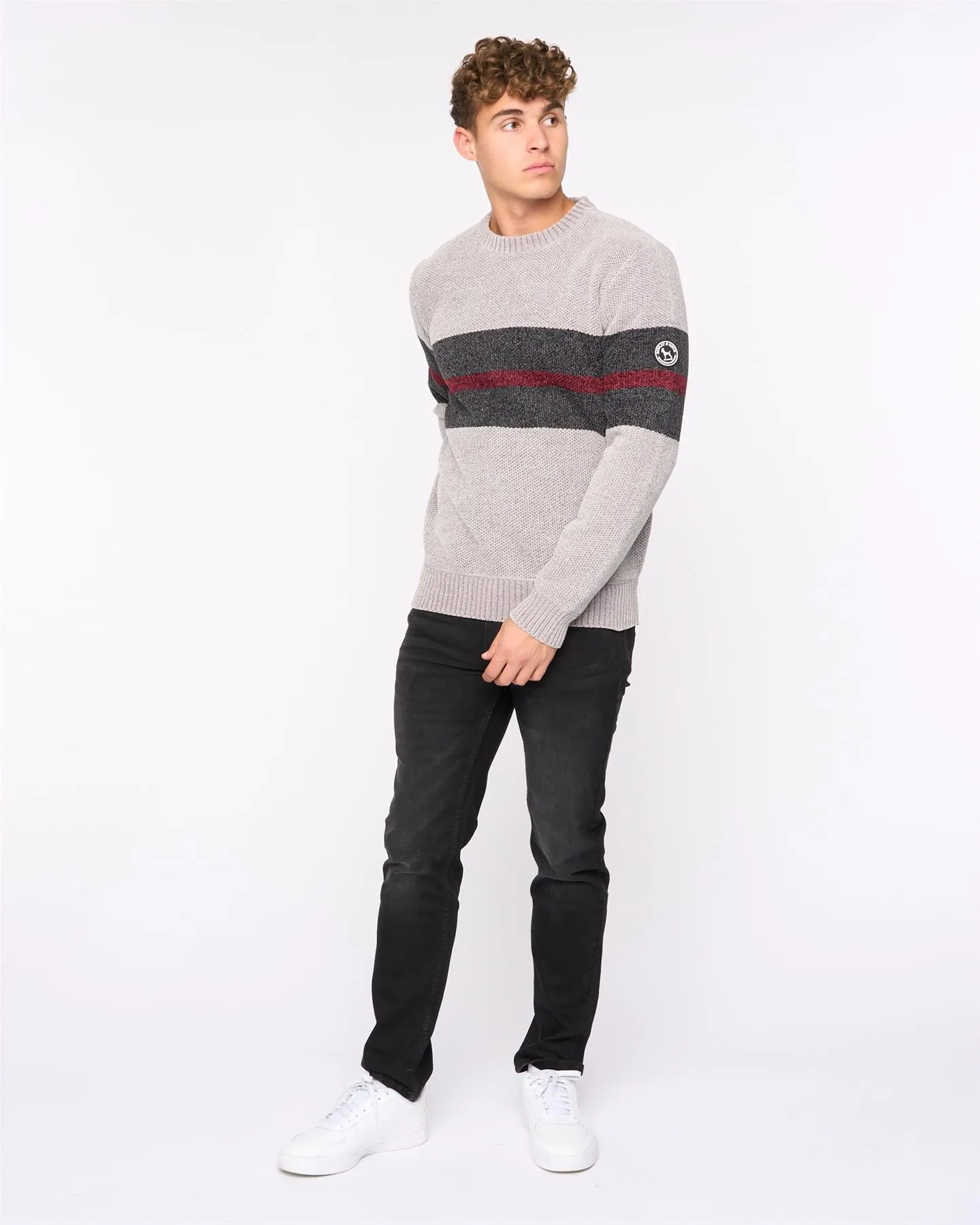Mens Maskell Crew Knit Light Grey sold by Brand Corner product image thumbnail 2
