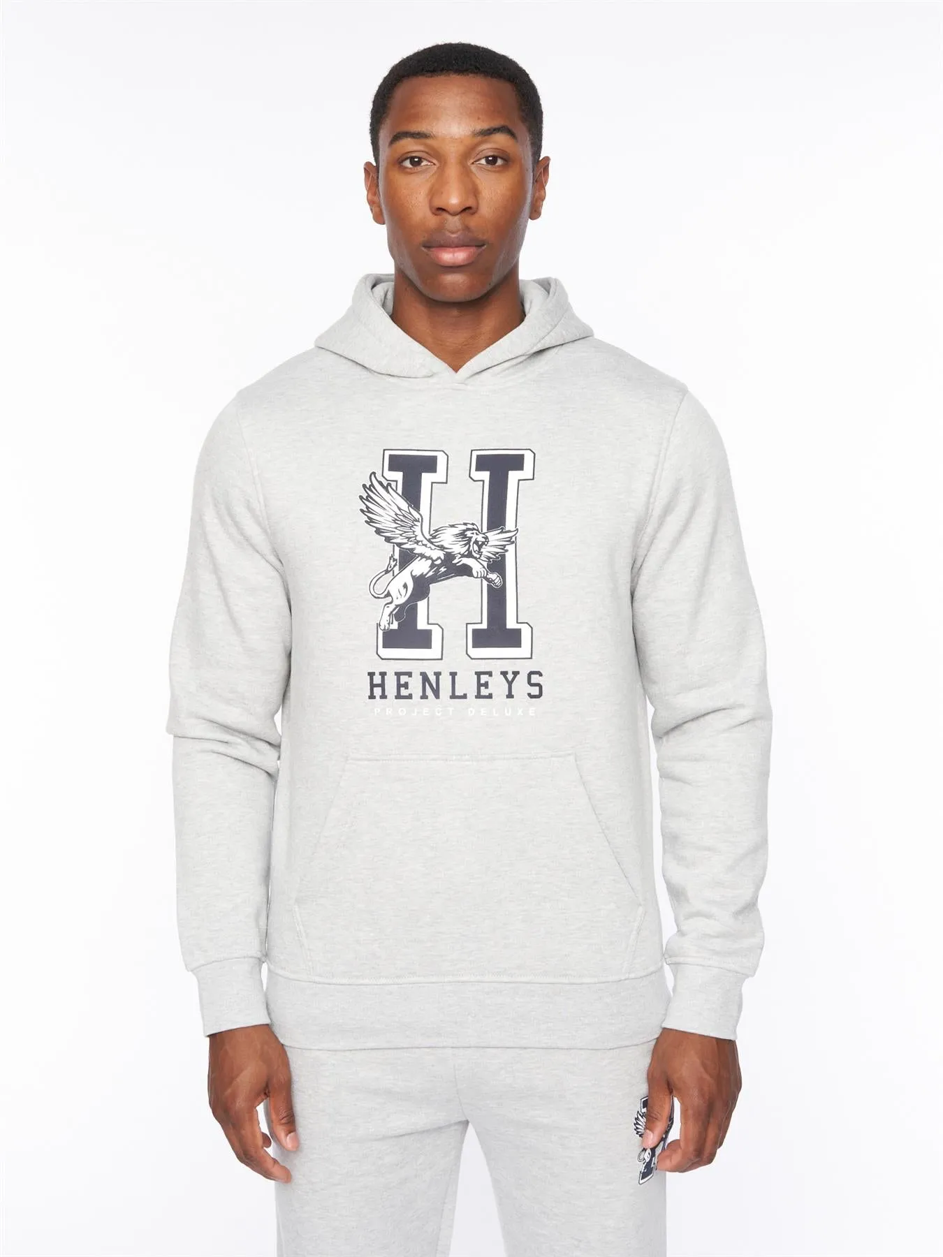 Mens Belton Hoodie Grey Marl sold by Brand Corner