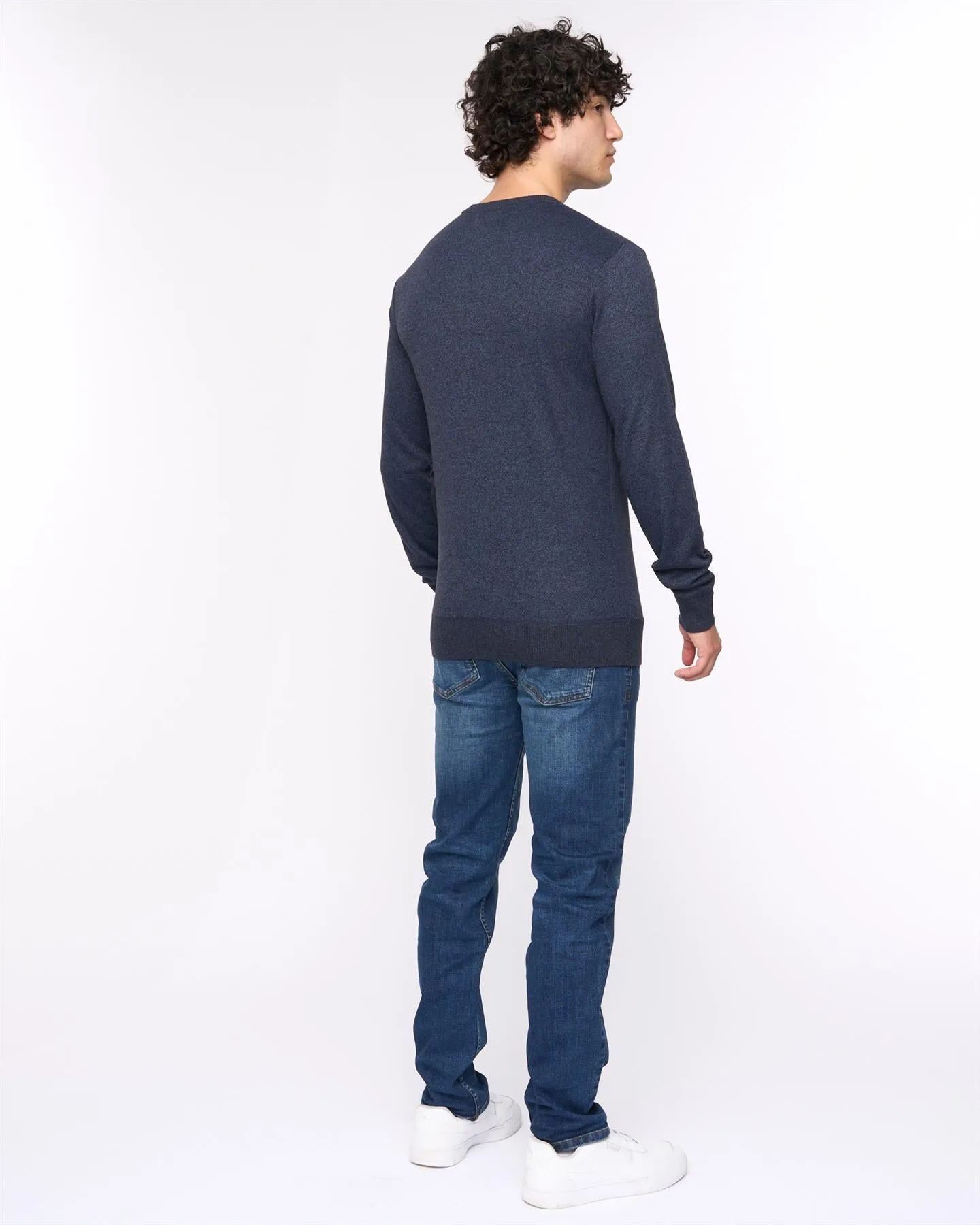 Mens Loxham Crew Knit Navy Marl sold by Brand Corner product image thumbnail 3