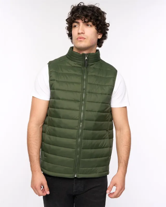 Mens Earlam Gilet Olive sold by Brand Corner