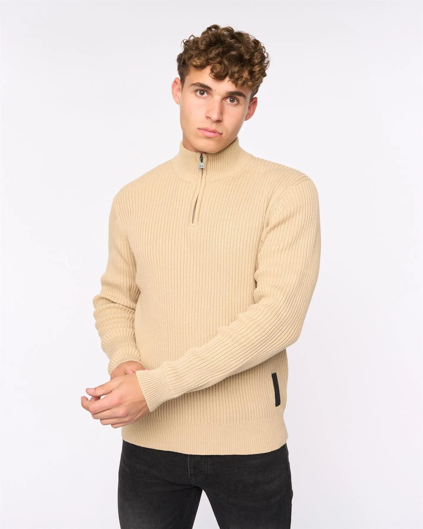 Mens Havaline 1/4 Zip Knit Wheat sold by Brand Corner product image thumbnail 2