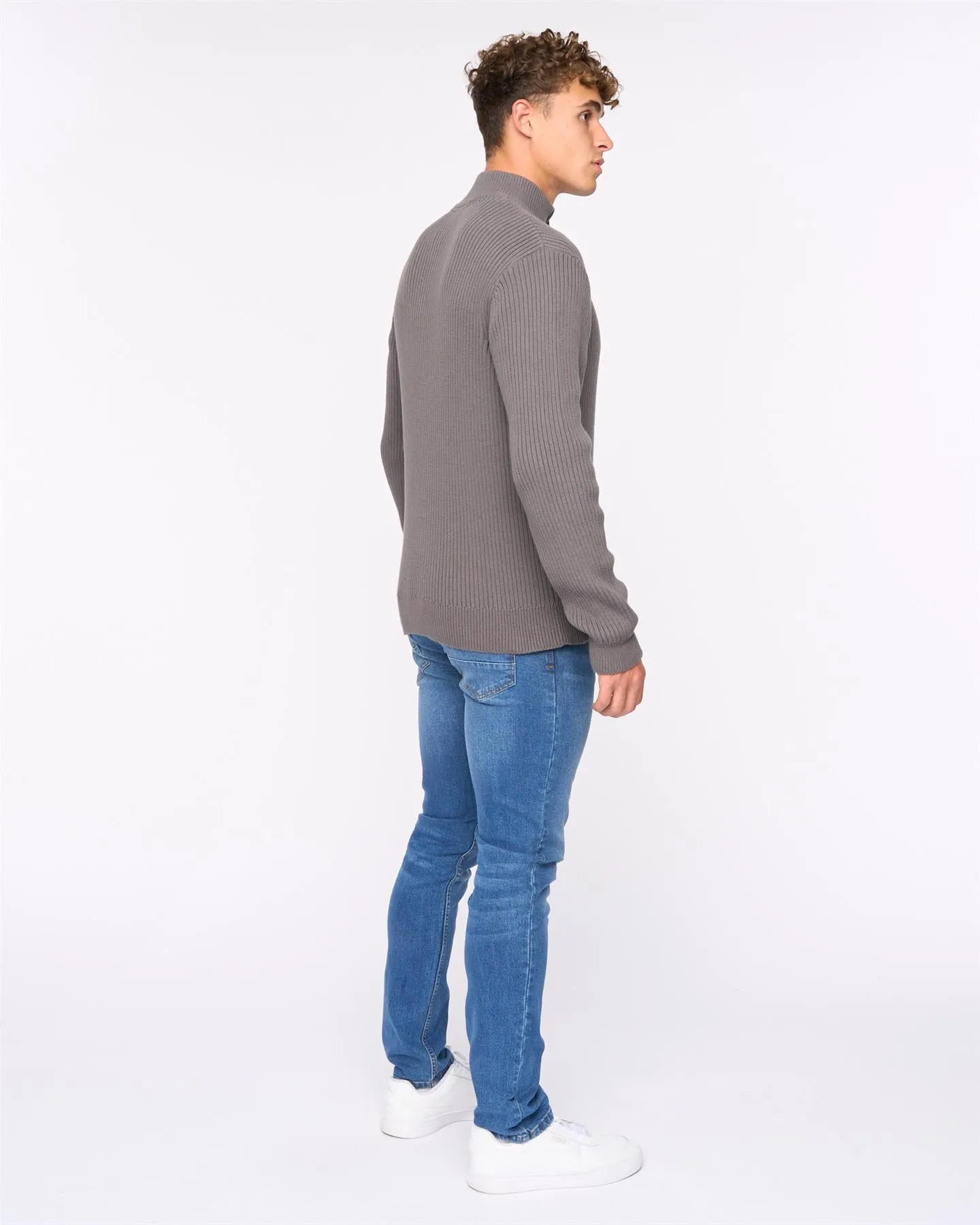 Mens Havaline 1/4 Zip Knit Charcoal Grey sold by Brand Corner product image thumbnail 4