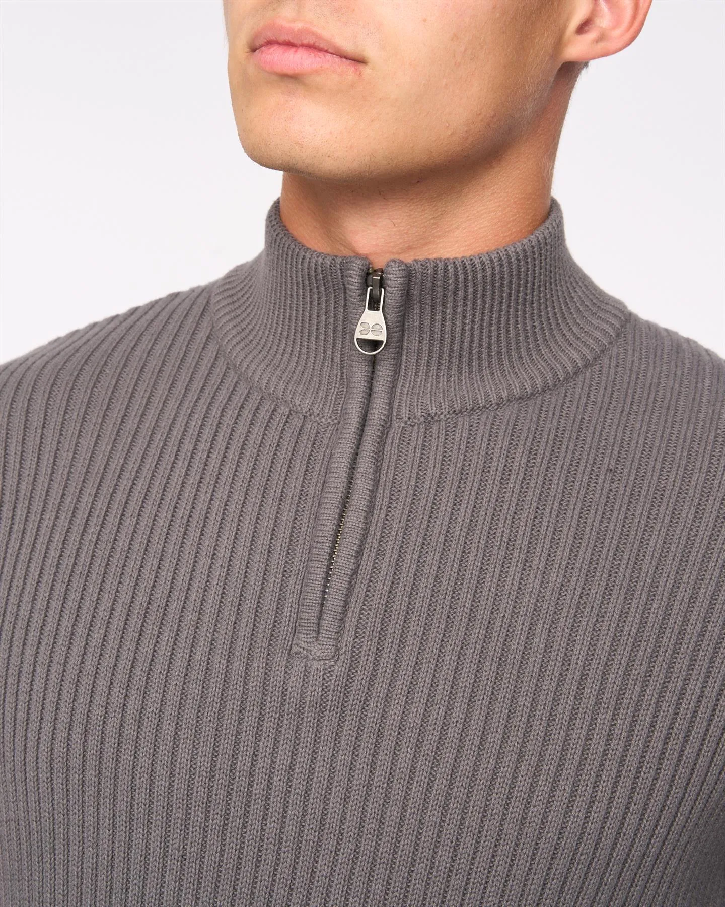 Mens Havaline 1/4 Zip Knit Charcoal Grey sold by Brand Corner product image thumbnail 5
