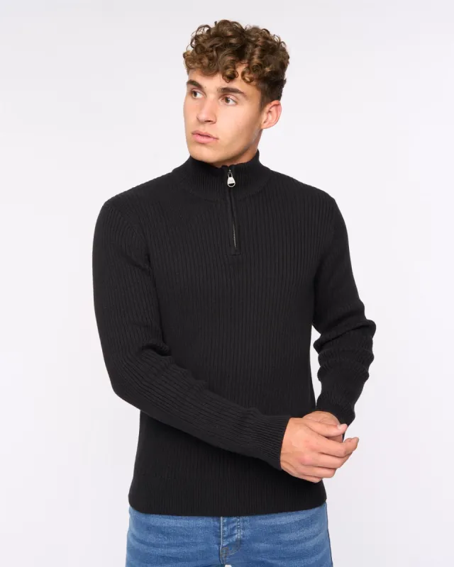 Mens Havaline 1/4 Zip Knit Black sold by Brand Corner