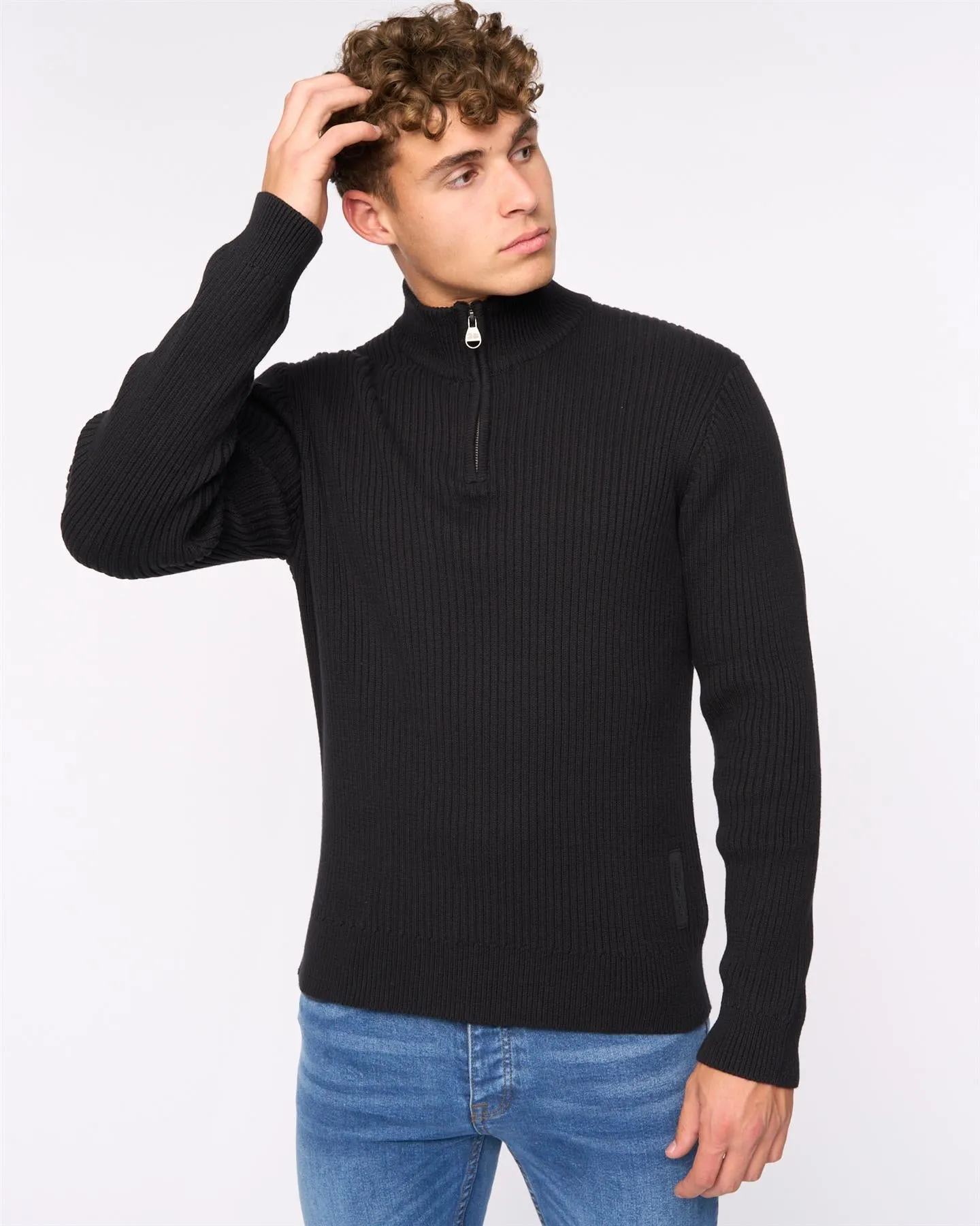 Mens Havaline 1/4 Zip Knit Black sold by Brand Corner product image thumbnail 2