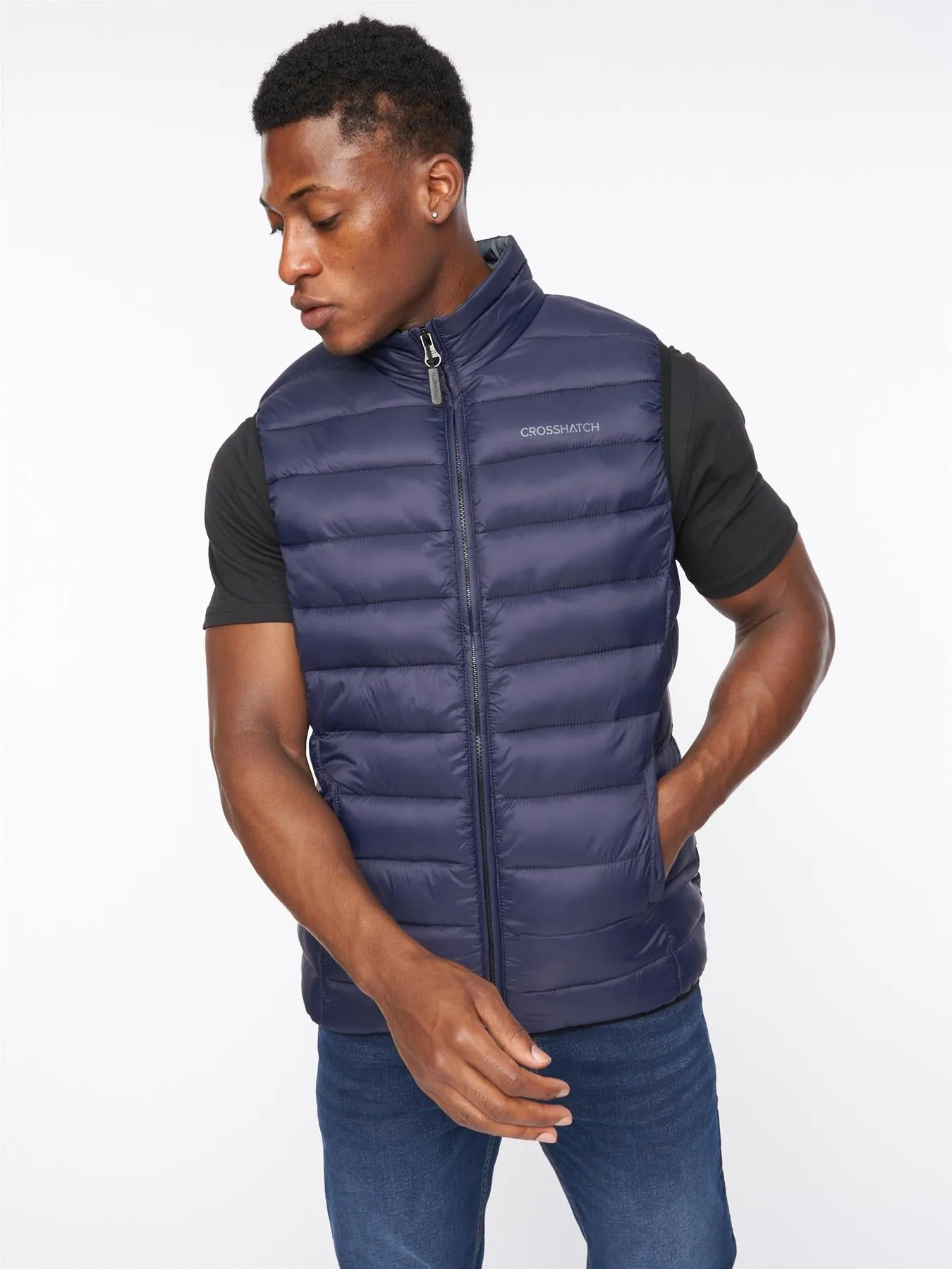 Mens Gattering Gilet Navy sold by Brand Corner