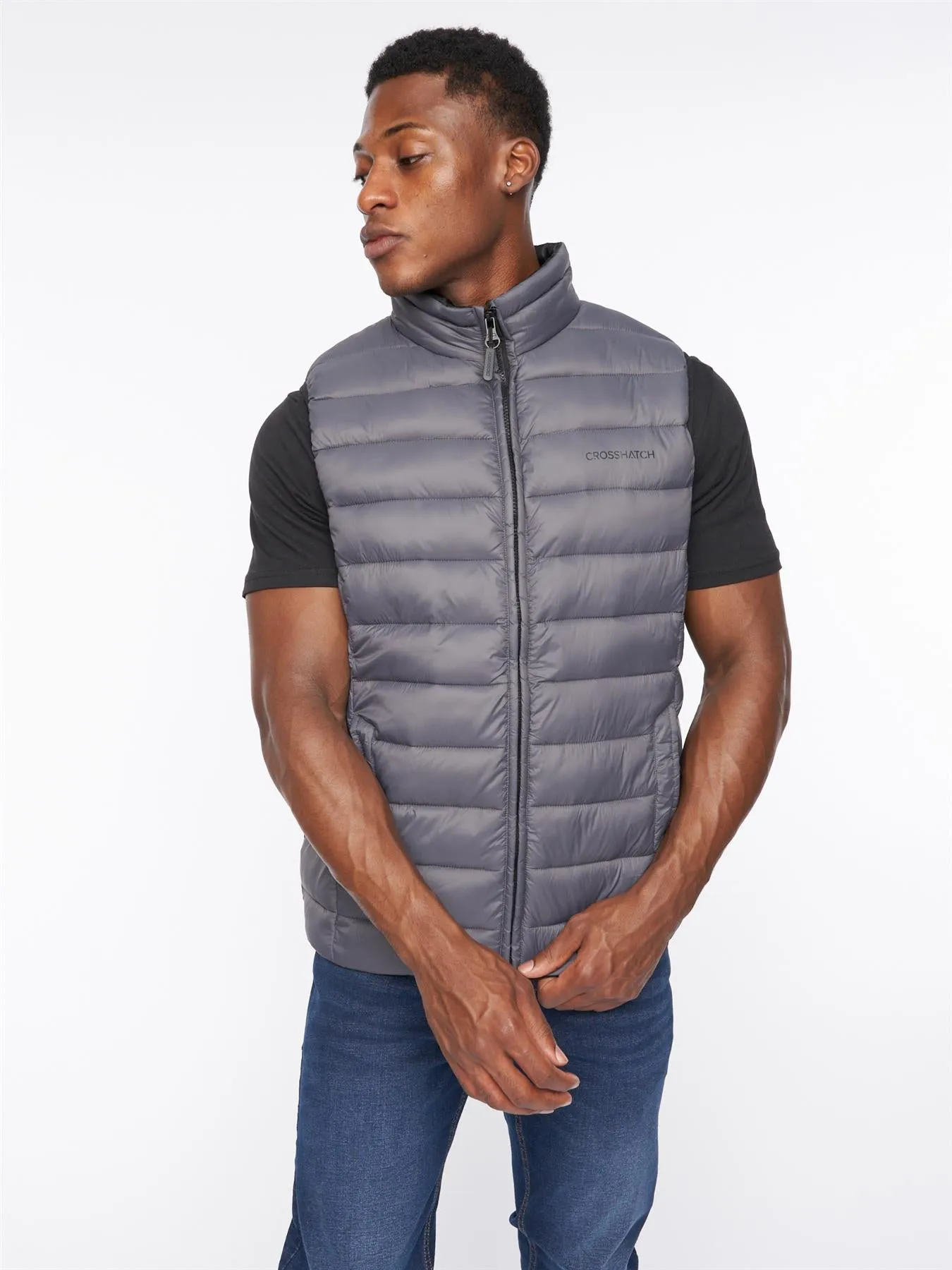 Mens Gattering Gilet Charcoal sold by Brand Corner