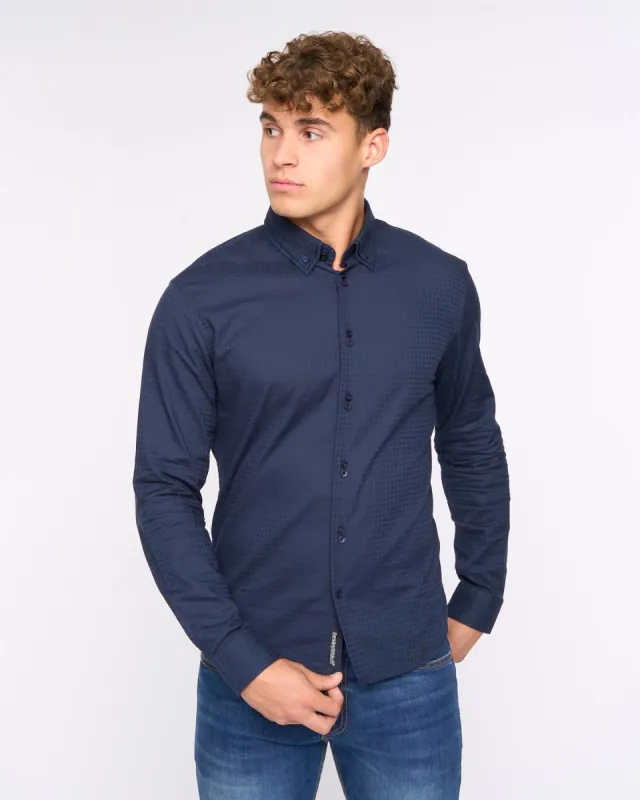 Mens  Edgeworth Slim Fit Shirt Navy sold by Brand Corner