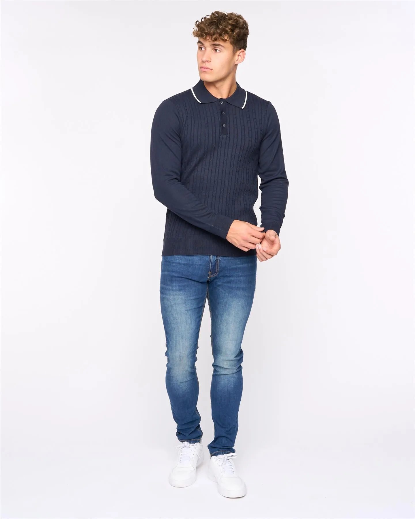 Mens Ambrosden Polo Neck Knit Navy Marl sold by Brand Corner product image thumbnail 2