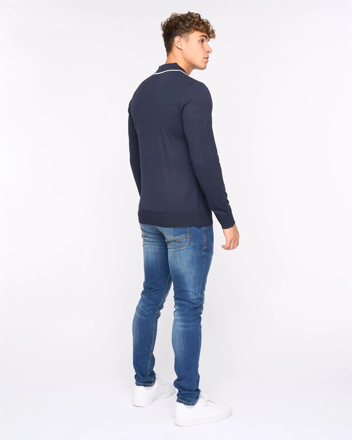 Mens Ambrosden Polo Neck Knit Navy Marl sold by Brand Corner product image thumbnail 3
