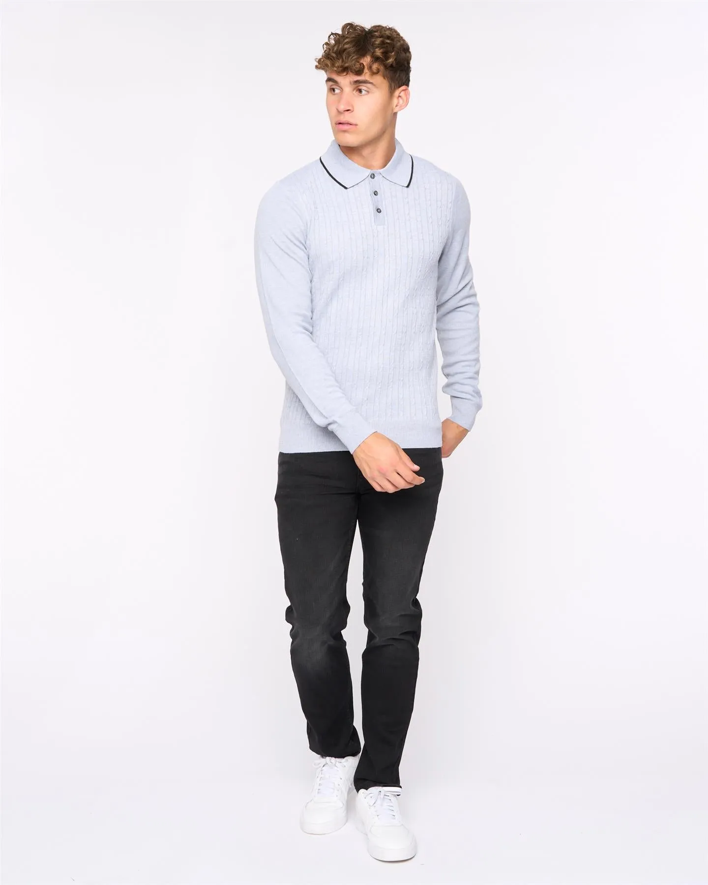 Mens Ambrosden Polo Neck Knit Light Grey Marl sold by Brand Corner product image thumbnail 2