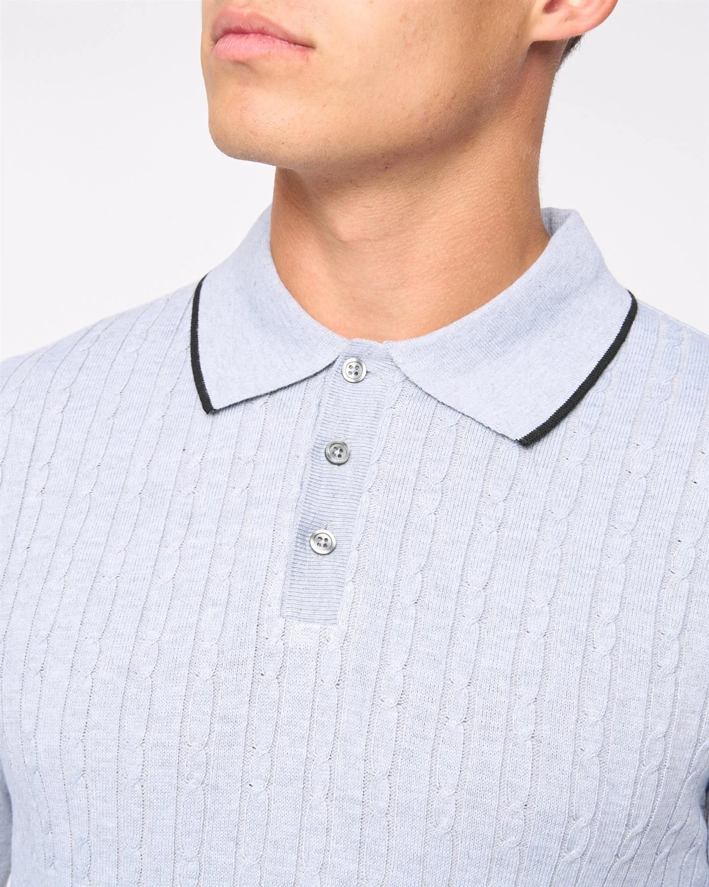 Mens Ambrosden Polo Neck Knit Light Grey Marl sold by Brand Corner product image thumbnail 4