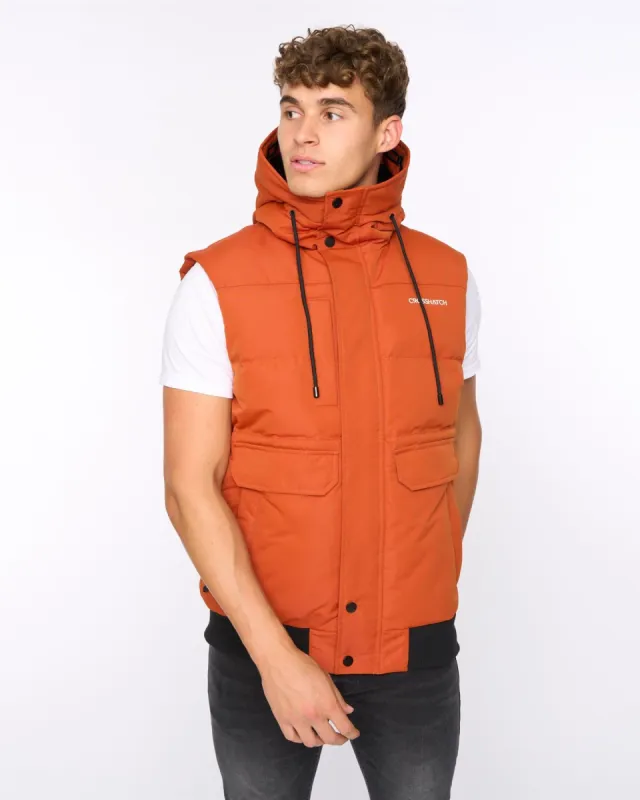 Mens Milwaka Gilet Burnt Orange sold by Brand Corner
