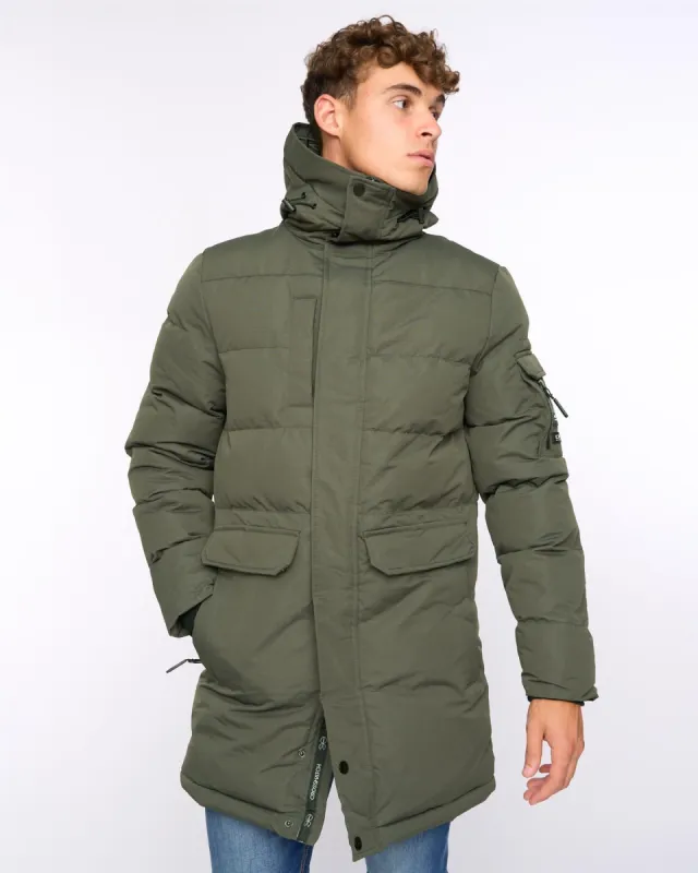 Mens Milwaka Long Jacket Olive sold by Brand Corner