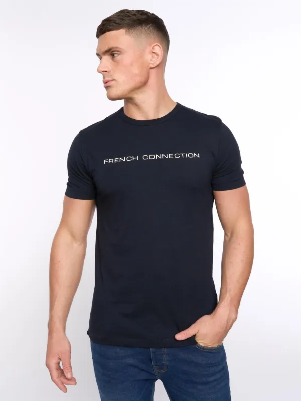 Mens French Connection T-Shirt Black/White sold by Brand Corner