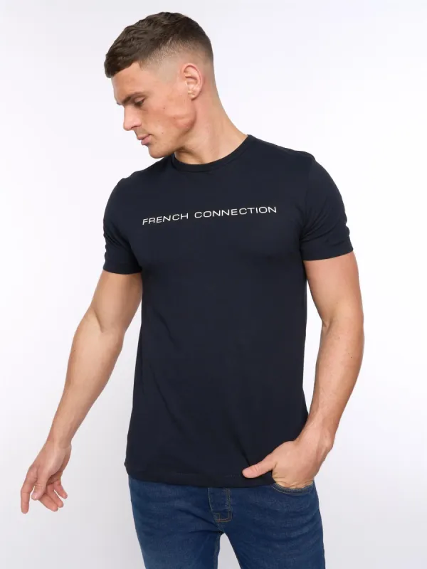 Mens French Connection T-Shirt Marine/White sold by Brand Corner