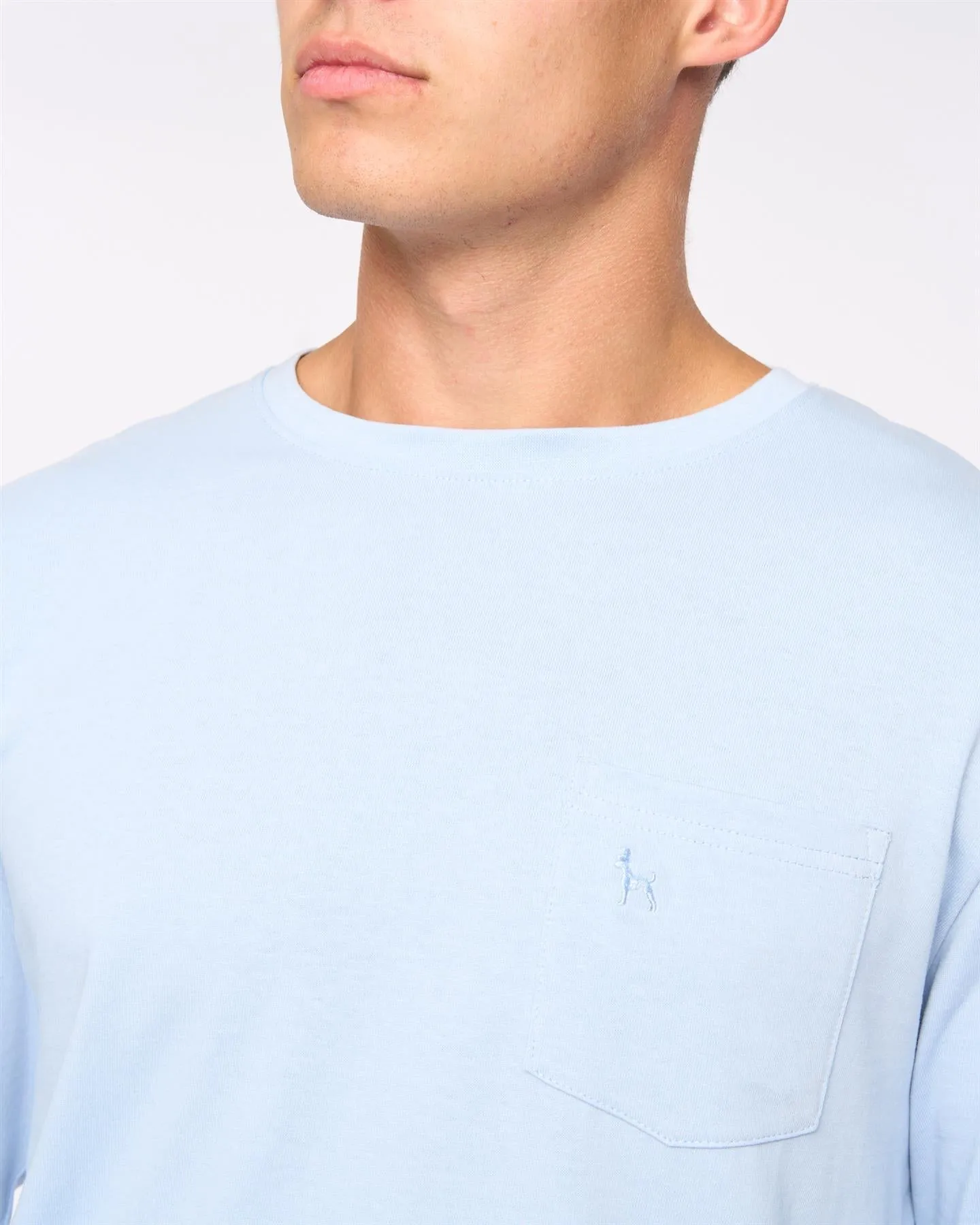 Mens Apsley Long Sleeve T-Shirt Light Blue sold by Brand Corner product image thumbnail 4