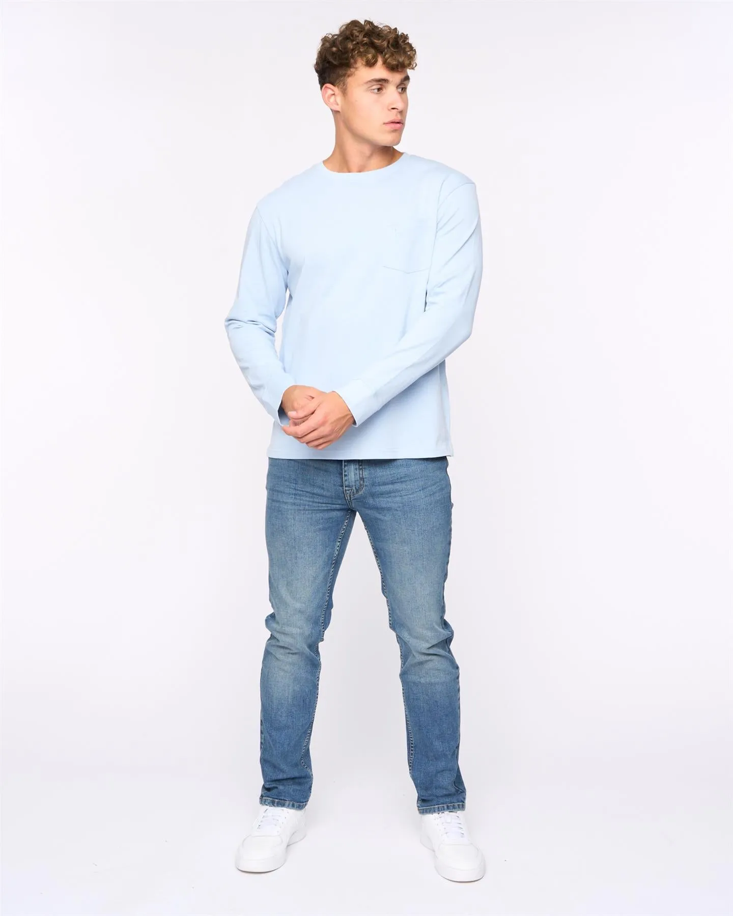 Mens Apsley Long Sleeve T-Shirt Light Blue sold by Brand Corner product image thumbnail 2