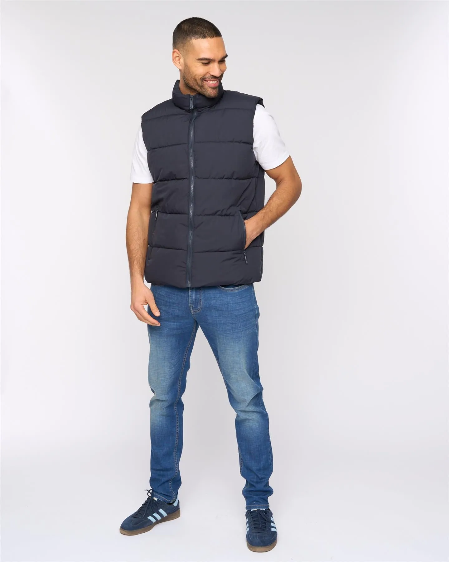 Mens Stanten Puffer Gilet Navy sold by Brand Corner product image thumbnail 3