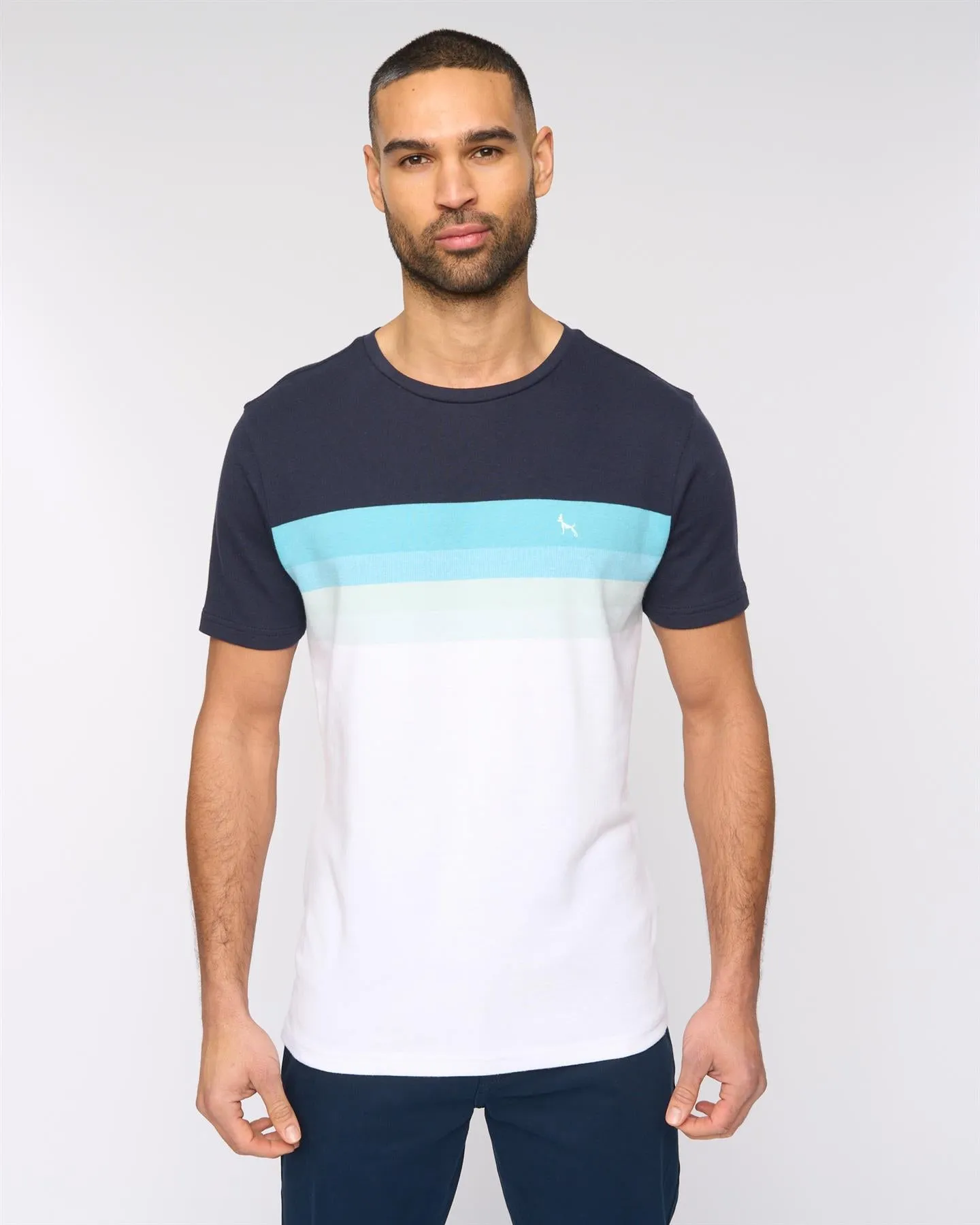 Mens Kemble T-Shirt Navy/Turquoise sold by Brand Corner