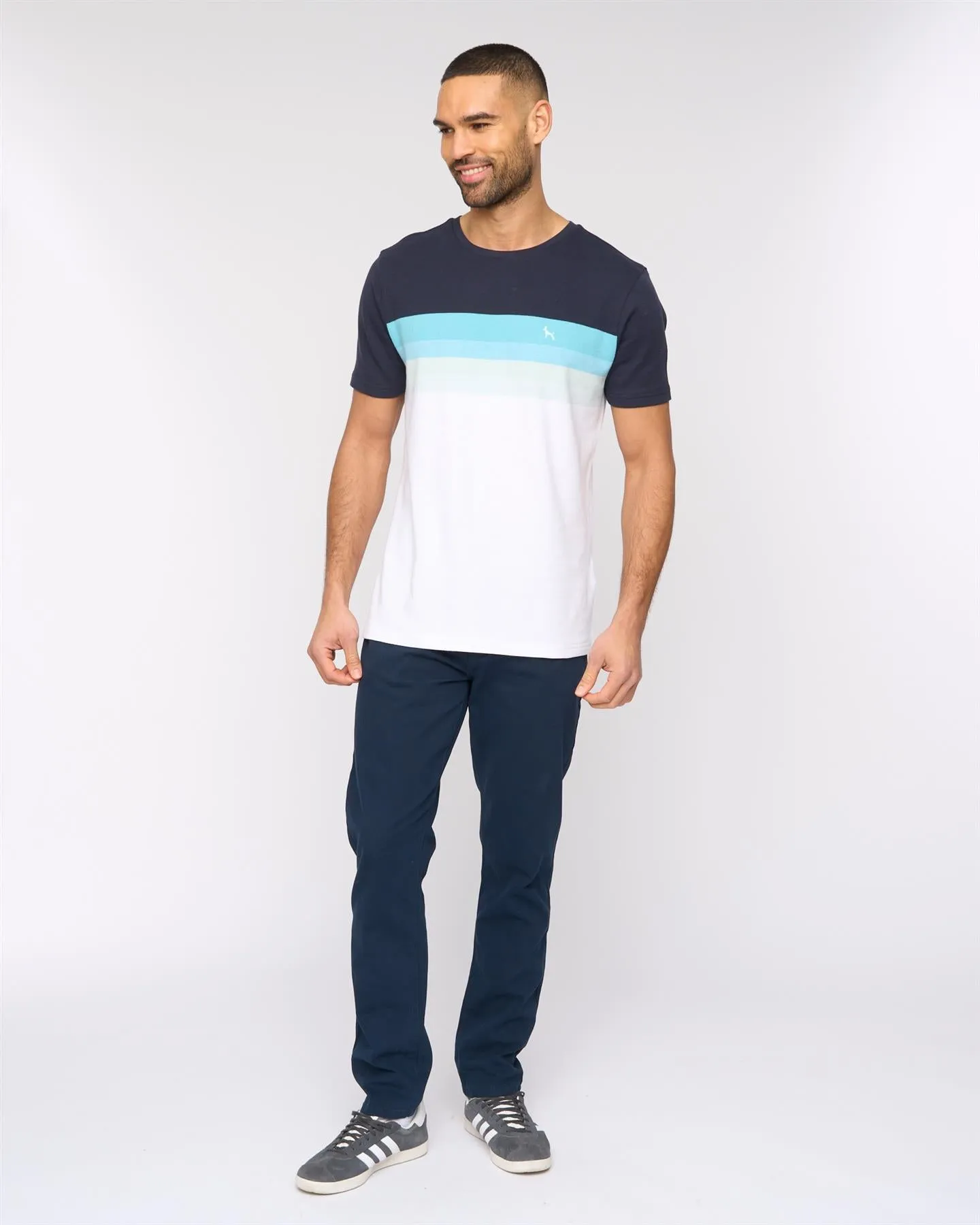 Mens Kemble T-Shirt Navy/Turquoise sold by Brand Corner product image thumbnail 2