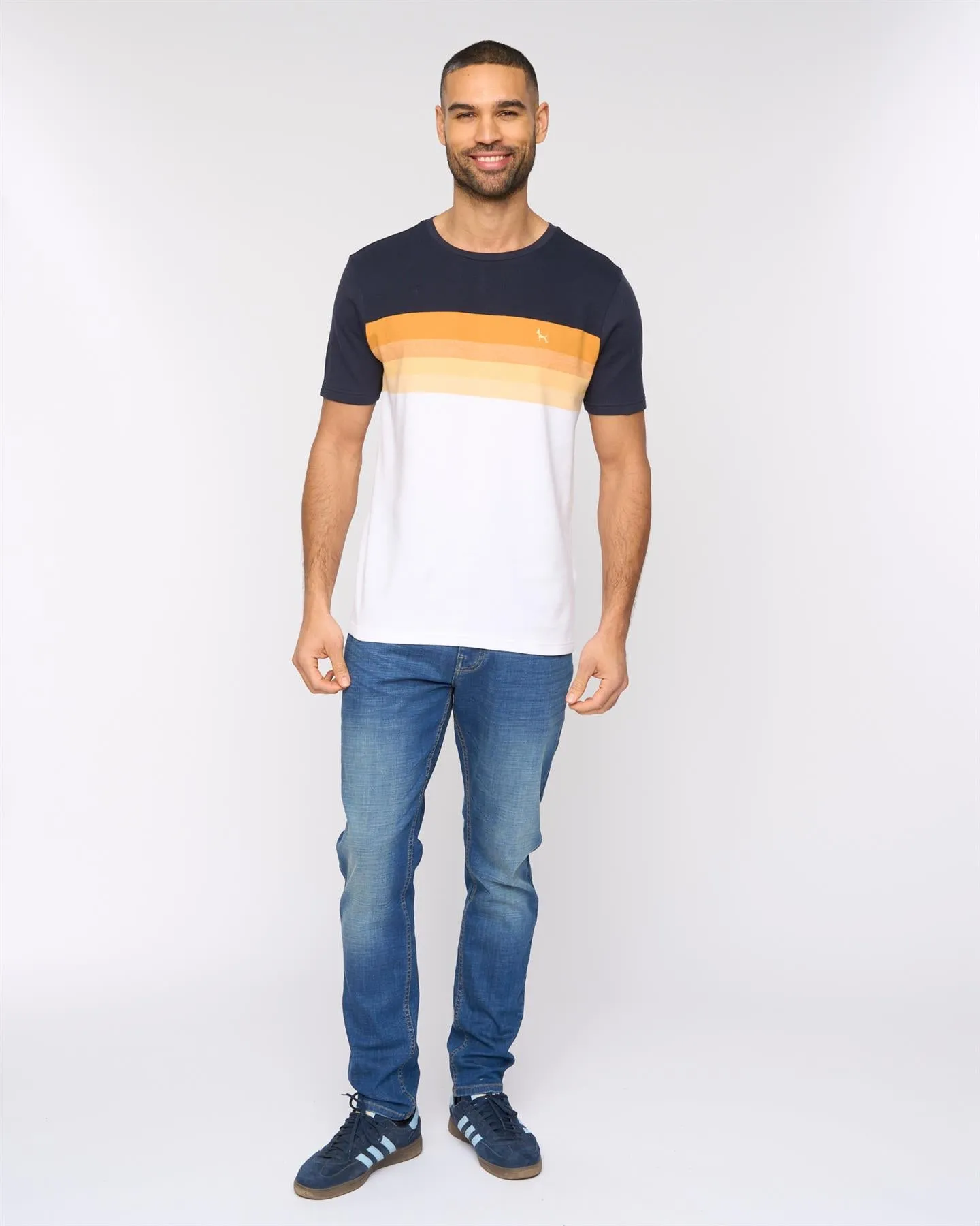 Mens Kemble T-Shirt Navy/Orange sold by Brand Corner product image thumbnail 3