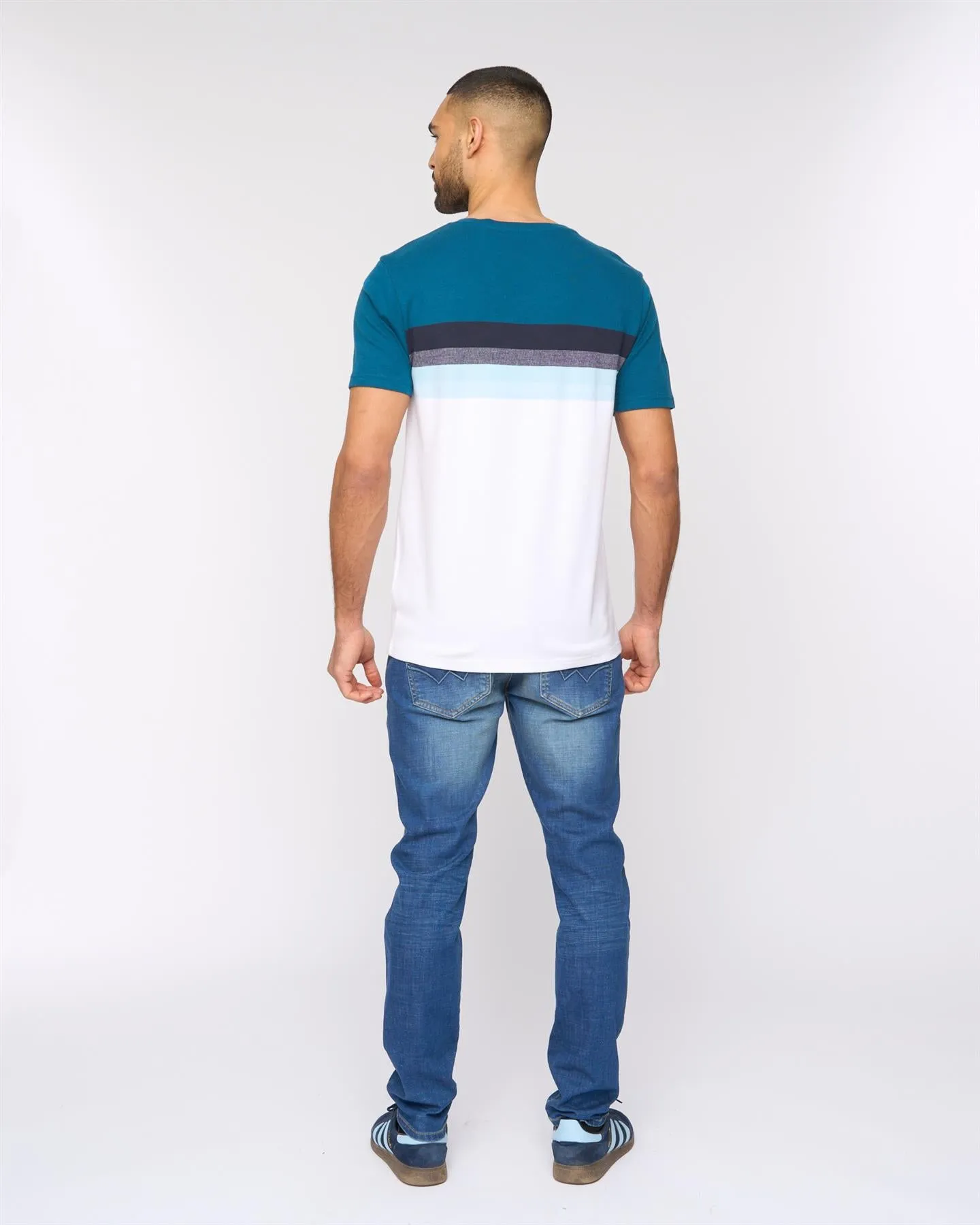 Mens Kemble T-Shirt Teal/Navy sold by Brand Corner product image thumbnail 4