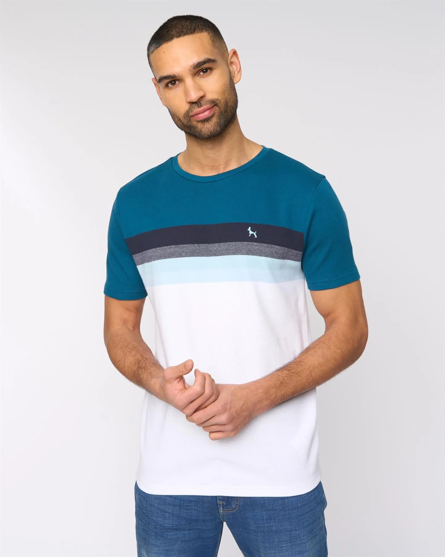 Mens Kemble T-Shirt Teal/Navy sold by Brand Corner product image thumbnail 2