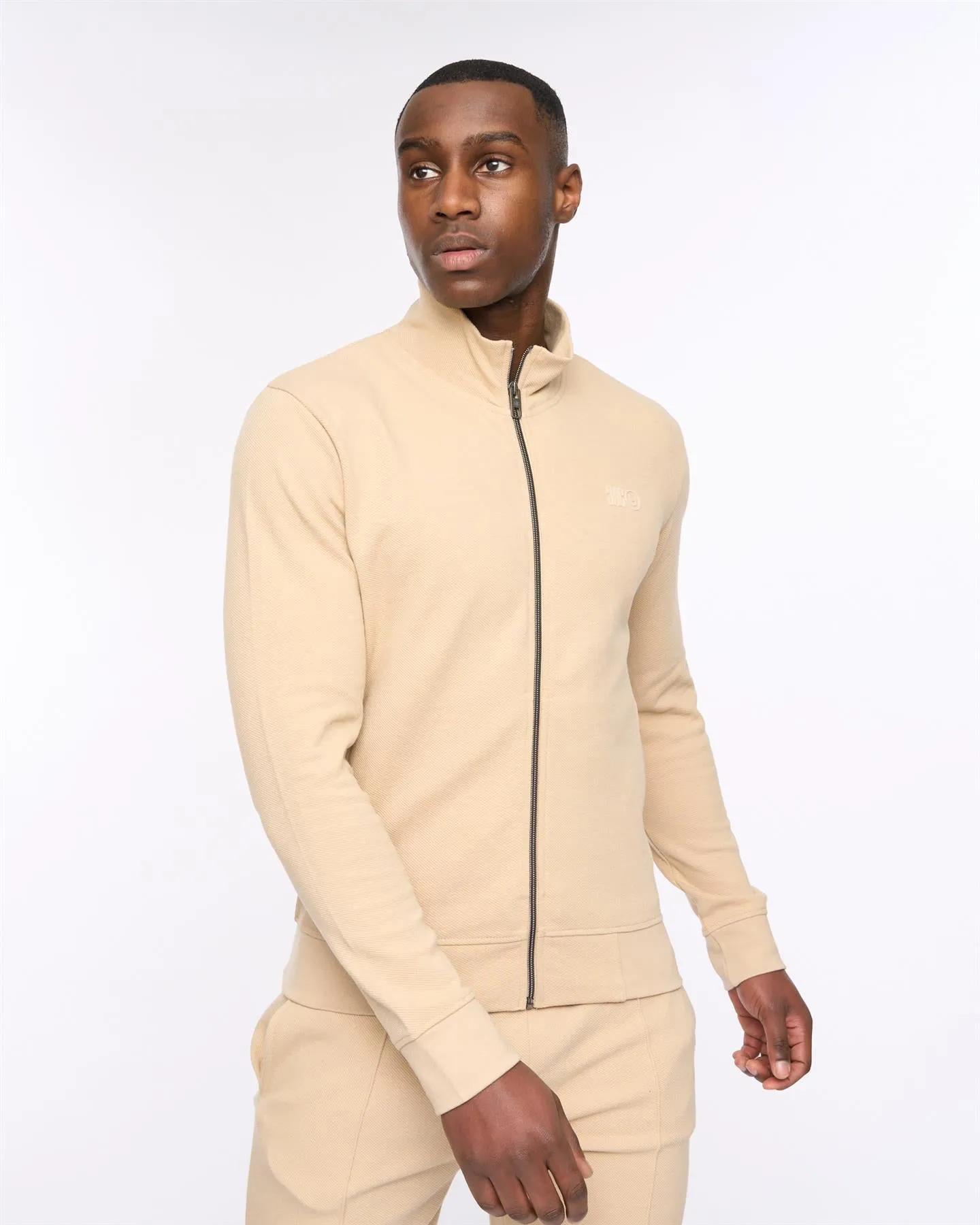 Mens Hannings Zip Thru Stone sold by Brand Corner