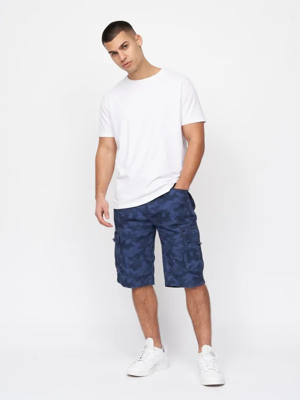 Mens Hanwhere Combat Shorts Navy Camo sold by Brand Corner
