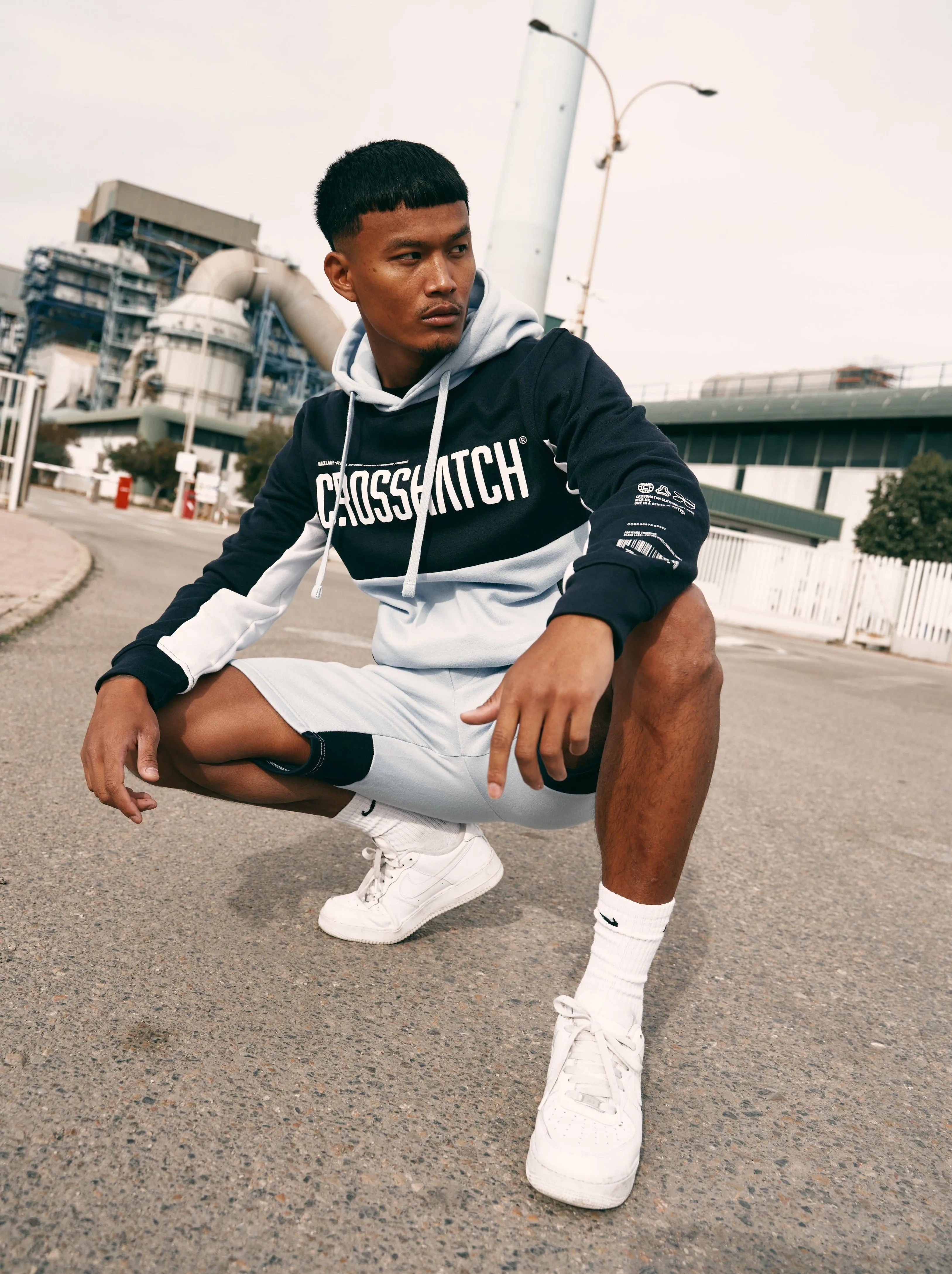 Mens Compounds Hoodie Navy/Light Blue sold by Brand Corner